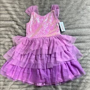 Purple Sequin Kids Costume Dress